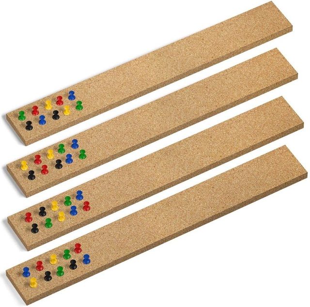 8Pcs Cork Strips Frameless Self-Adhesive Cork Board with Cork Board Pins  for Office School Home Decor Adhesive Squares Included - AliExpress